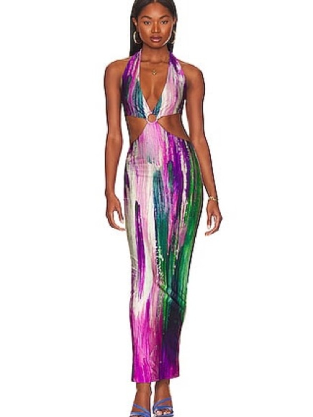Farai London - Multicolor & Pink Halter Cutout Maxi Dresses